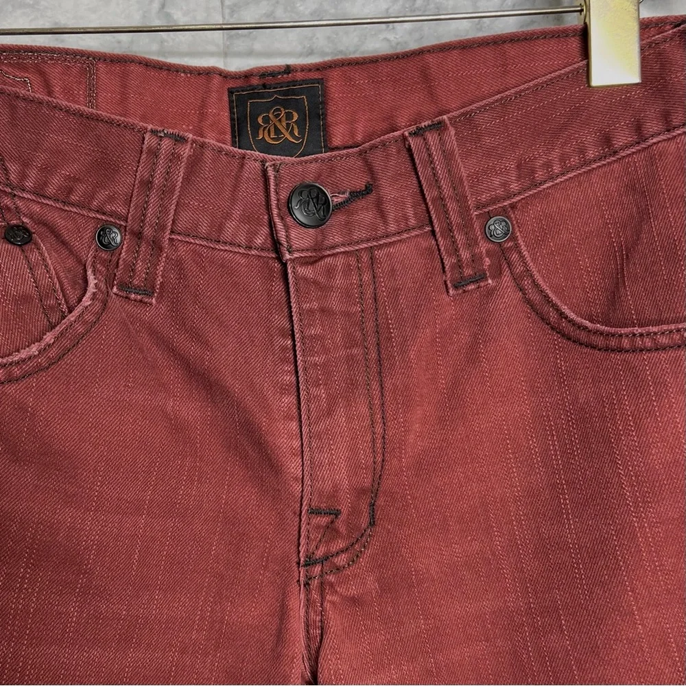 ⭐️ Rock & Republic Men’s Colburg Brick Red Straight Leg Y2K Jeans Size 30x32 - Picture 7 of 16